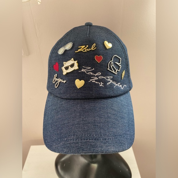KARL LAGERFELD Women\'s Charms Baseball Cap Pins.  black, jeans main image 5